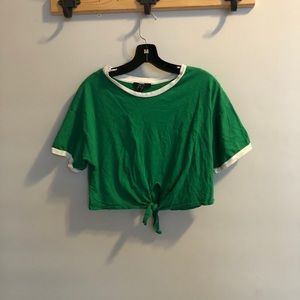 Forever 21 green tied crop
